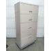 Tan 5 Drawer Lateral File Cabinet, Flip Front, Locking